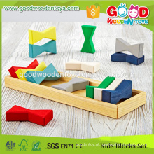 EU Standard Cute Bow Tie Design Block Toy Pintura não tóxica Childen Wood Toys